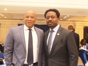 GMD Interswitch, Mitchell Elegbe with Country Director, Visa West Africa, Ade Ashaye
